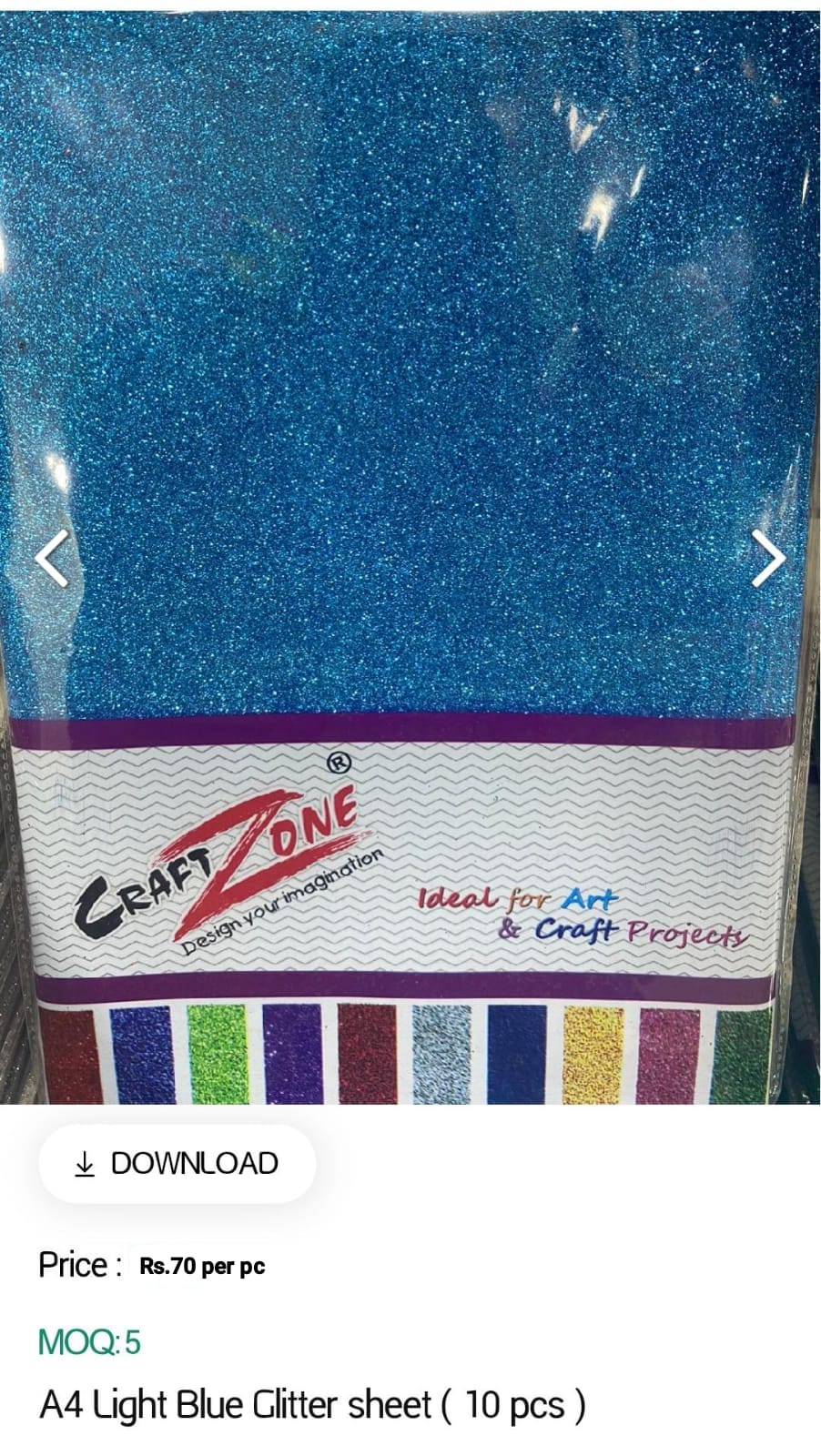 A4 Light Blue Glitter Sheet